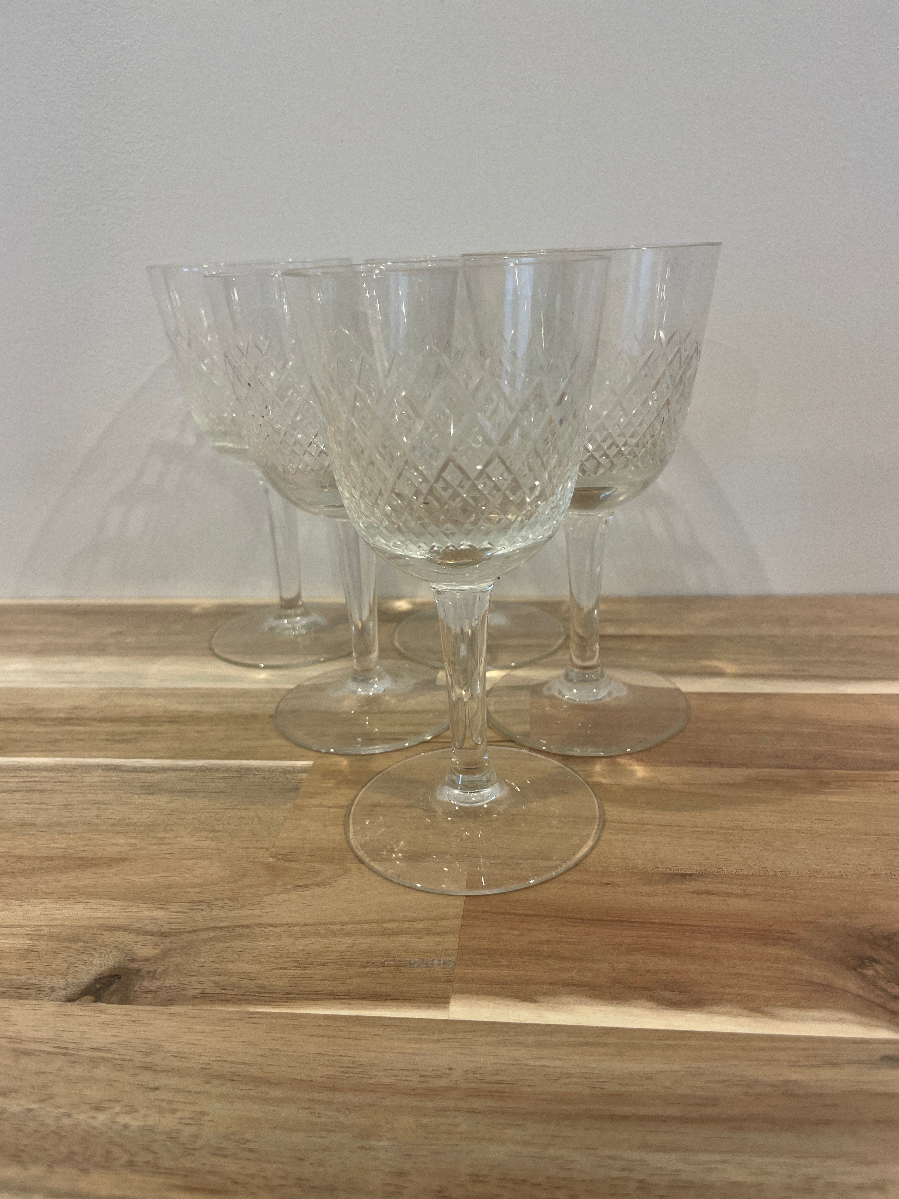 Set of 5 Vintage Crystal Glass Set