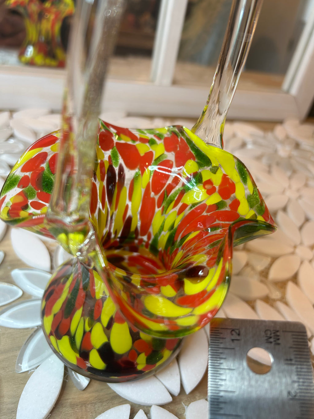 Frank Welz Art Glass Vase with Handle