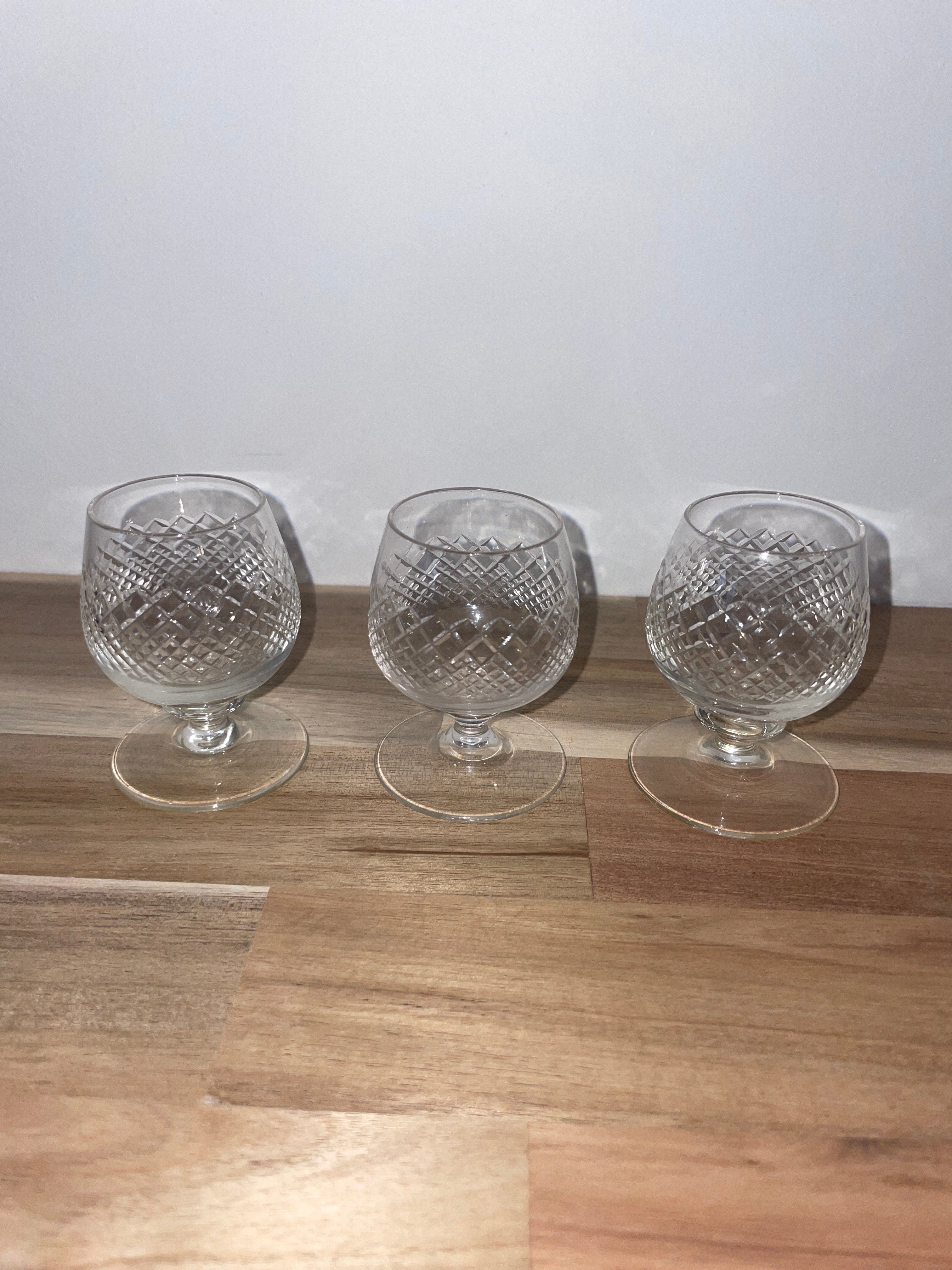 Set of 3 Vintage Crystal Shot Glasses