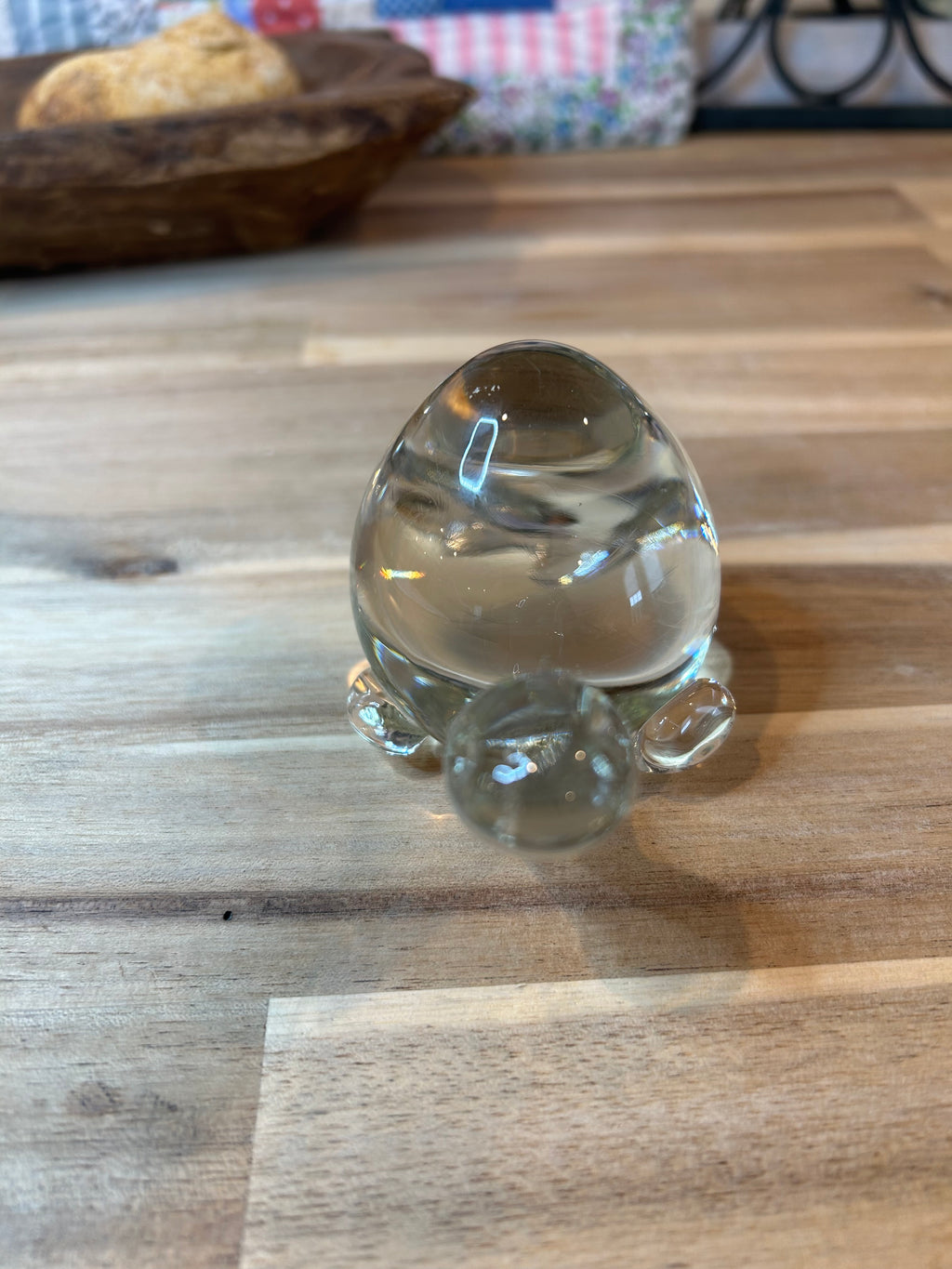 Glass Turtle, Hand Blown Vintage Heavy